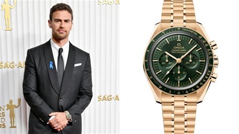 Theo James Sported a Gold Omega Speedmaster at 